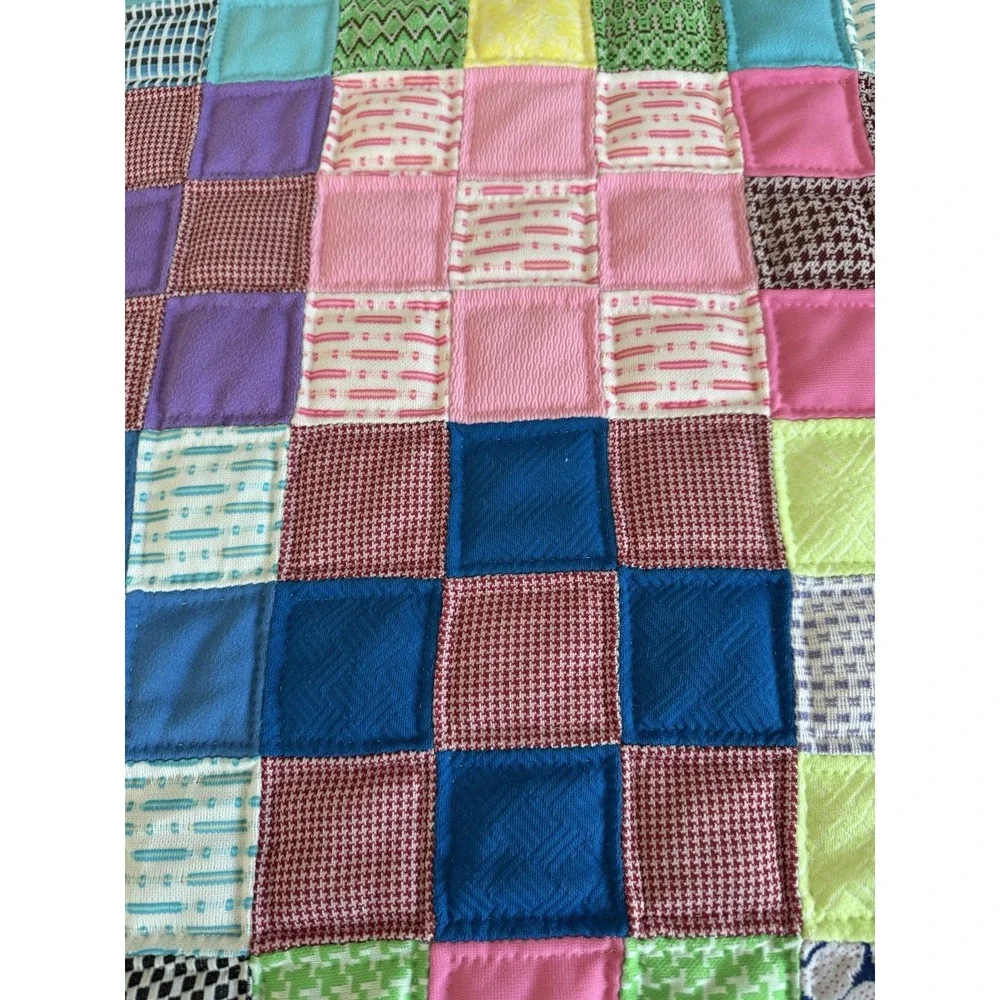 Vintage Quilt Polyester Patchwork 83 X 90